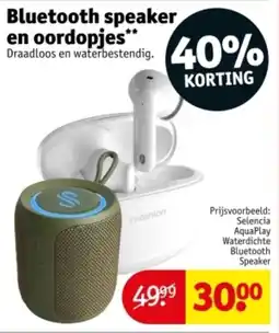 Kruidvat Bluetooth speaker en oordopjes aanbieding