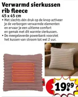 Kruidvat Verwarmd sierkussen rib fleece aanbieding