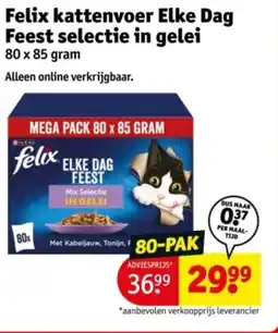 Kruidvat Felix kattenvoer elke dag feest selectie in gelei aanbieding