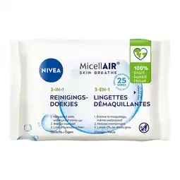 Kruidvat NIVEA 3-In-1 Micellair Skin Breathe Reinigingsdoekjes aanbieding