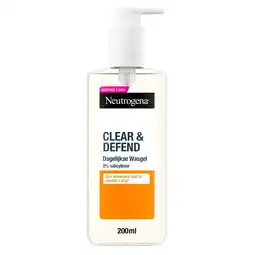 Kruidvat Neutrogena Clear & Defend 2% Salicylzuur Dagelijkse Wasgel aanbieding
