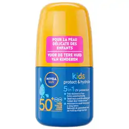 Kruidvat NIVEA Sun Kids Protect & Hydrate SPF50+ Zonnebrand Roll-on aanbieding