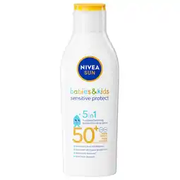 Kruidvat NIVEA Sun Babies & Kids Sensitive SPF50+ Zonnebrandlotion aanbieding
