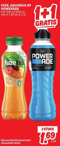 Dekamarkt Fuze, aquarius of powerade aanbieding