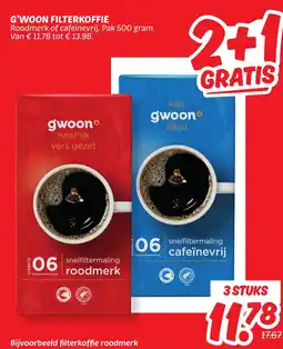 Dekamarkt G'woon filterkoffie aanbieding
