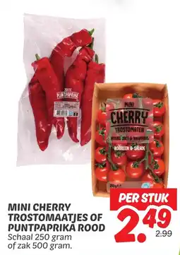 Dekamarkt Mini cherry trostomaatjes of puntpaprika rood aanbieding