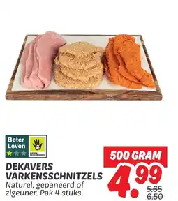 Dekamarkt Dekavers varkensschnitzels aanbieding