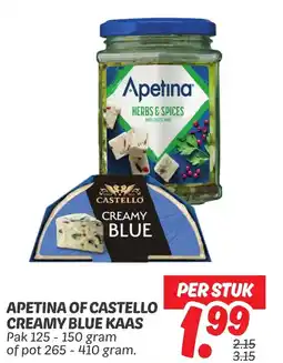 Dekamarkt Apetina of castello creamy blue kaas aanbieding
