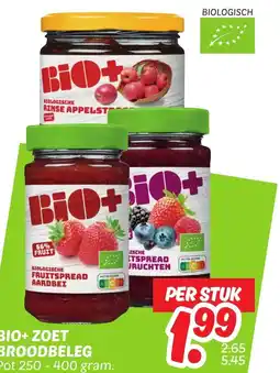 Dekamarkt Bio+ zoet broodbeleg aanbieding