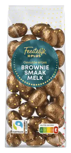 PLUS Feestelijk PLUS Paaseitjes melk brownie aanbieding