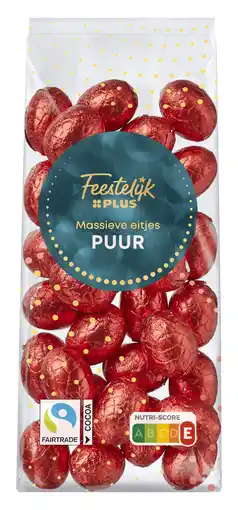 PLUS Feestelijk PLUS Paaseitjes puur massief aanbieding
