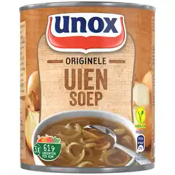 PLUS Unox Soep in Blik uiensoep aanbieding