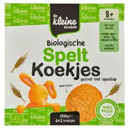 PLUS De Kleine Keuken Biologische speltkoekjes met appel 8+ aanbieding