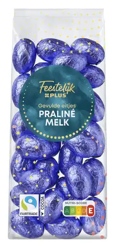 PLUS Feestelijk PLUS Paaseitjes melk praliné aanbieding