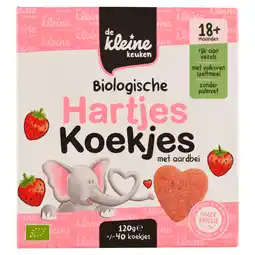 PLUS De Kleine Keuken BIO Hartjes koekjes aardbei +18M aanbieding