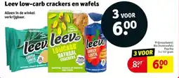 Kruidvat Leev low-carb crackers en wafels aanbieding