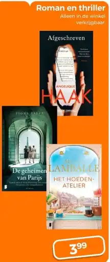 Trekpleister Roman en thriller aanbieding