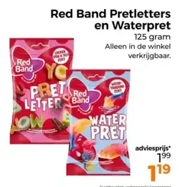 Trekpleister Red Band Pretletters en Waterpret aanbieding