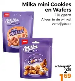 Trekpleister Milka mini Cookies en Wafers aanbieding