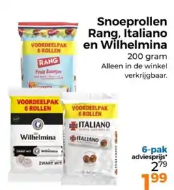 Trekpleister Snoeprollen Rang, Italiano en Wilhelmina aanbieding