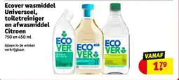 Kruidvat Ecover wasmiddel universeel toiletreiniger en afwasmiddel citroen aanbieding