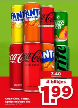 PLUS Coca-Cola FANTA Sprite en Fuze Tea aanbieding