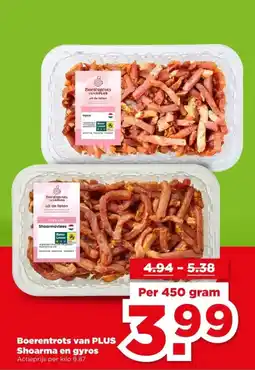 PLUS Boerentrots van PLUS Shoarma en gyros aanbieding