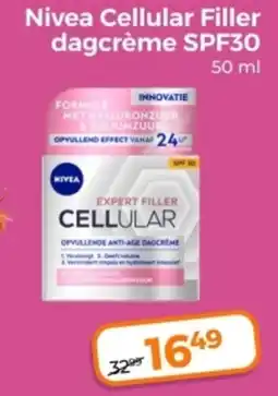 Trekpleister Nivea Cellular Filler dagcrème SPF30 aanbieding
