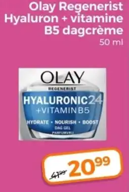 Trekpleister Olay Regenerist Hyaluron + vitamine B5 dagcrème aanbieding