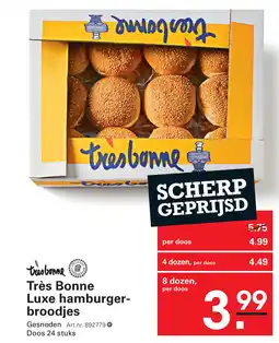 Sligro Très Bonne Luxe hamburger- broodjes aanbieding