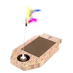 Zooplus TIAKI krabplank vis met ballenbaan 45x25x4cm kat aanbieding