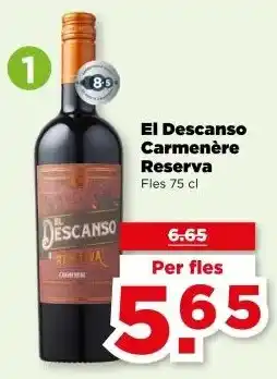 PLUS El Descanso Carmenère Reserva aanbieding
