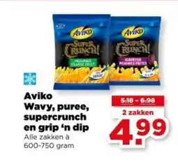 PLUS Aviko Wavy, puree supercrunch en grip 'n dip aanbieding