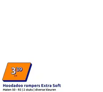 Action Hoodadoo rompers Extra Soft aanbieding