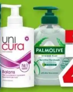 PLUS Unicura en Palmolive Handzeep aanbieding