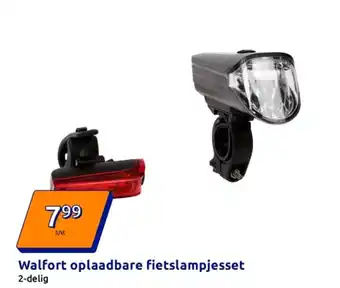 Action Walfort oplaadbare fietslampjesset aanbieding