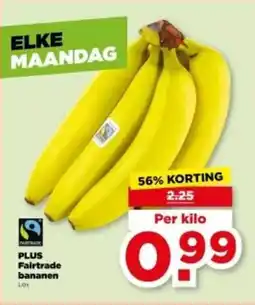 PLUS Plus fairtrade bananen aanbieding