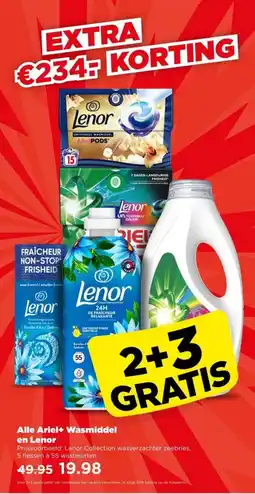 PLUS Alle Ariel+ Wasmiddel en Lenor aanbieding