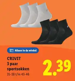 Lidl CRIVIT 3 paar sportsokken aanbieding