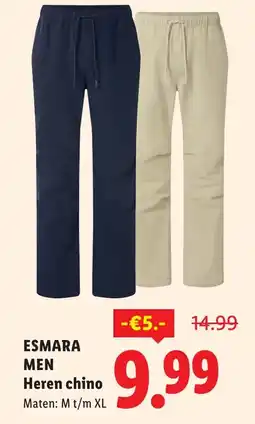 Lidl ESMARA MEN Heren chino aanbieding