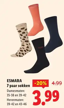 Lidl ESMARA 7 paar sokken aanbieding