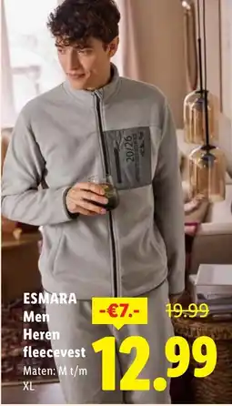 Lidl Heren fleecevest aanbieding