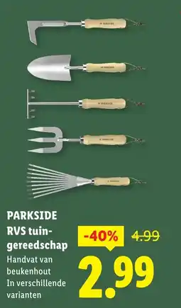 Lidl PARKSIDE RVS tuin- gereedschap aanbieding