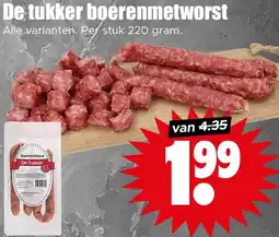 Dirk De tukker boerenmetworst aanbieding
