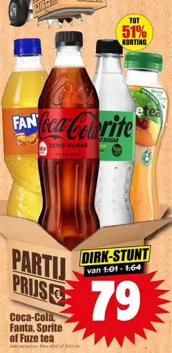 Dirk Coca-Cola, Fanta, Sprite of Fuze tea aanbieding