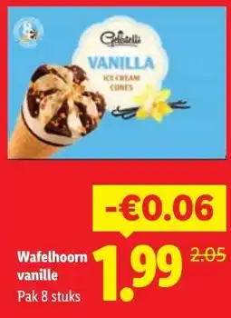 Lidl Wafelhoorn vanille aanbieding
