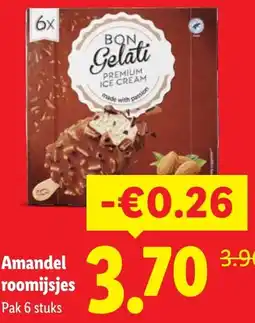 Lidl Amandel roomijsjes aanbieding