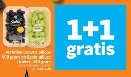 Albert Heijn AH Witte druiven pitloos en Sable pitloze druiven aanbieding