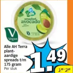 Albert Heijn Alle AH Terra plantaardige spreads aanbieding