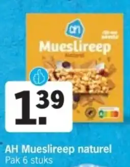 Albert Heijn AH Mueslireep naturel aanbieding